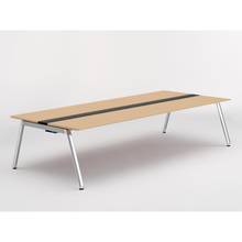 アフィーノ ワークベンチ JVB-3014GEPN-PX 両面タイプ 単独型 アルミミラー脚 W3000×D1400 ［天板：ホワイトオークM］