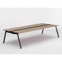 アフィーノ ワークベンチ JVB-3014GETN-TM 両面タイプ 単独型 アルミ塗装脚 W3000×D1400 ［天板：アッシュドオークM］