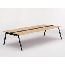 アフィーノ ワークベンチ JVB-3014GETN-TX 両面タイプ 単独型 アルミ塗装脚 W3000×D1400 ［天板：ホワイトオークM］