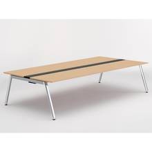 アフィーノ ワークベンチ JVB-3016GEPN-PX 両面タイプ 単独型 アルミミラー脚 W3000×D1600 ［天板：ホワイトオークM］