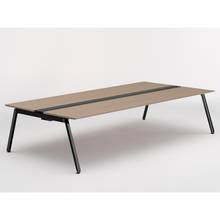 アフィーノ ワークベンチ JVB-3016GETN-TM 両面タイプ 単独型 アルミ塗装脚 W3000×D1600 ［天板：アッシュドオークM］