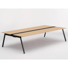 アフィーノ ワークベンチ JVB-3016GETN-TX 両面タイプ 単独型 アルミ塗装脚 W3000×D1600 ［天板：ホワイトオークM］