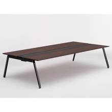 アフィーノ ワークベンチ JVB-3016GETN-TY 両面タイプ 単独型 アルミ塗装脚 W3000×D1600 ［天板：ブラックウォールナットD］