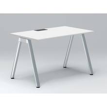 アフィーノ パーソナルデスク JVD-1207HWPN-PL 角型 アルミミラー脚 1200×700 ［天板：ホワイトW］