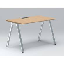 アフィーノ パーソナルデスク JVD-1207HWPN-PX 角型 アルミミラー脚 1200×700 ［天板：ホワイトオークM］