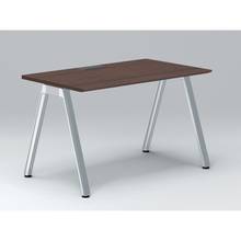 アフィーノ パーソナルデスク JVD-1207HWPN-PY 角型 アルミミラー脚 1200×700 ［天板：ブラックウォールナットD］