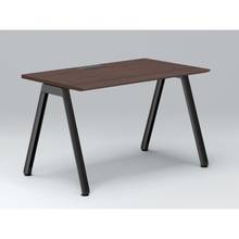 アフィーノ パーソナルデスク JVD-1207HWTN-TY 角型 アルミ塗装脚 1200×700 ［天板：ブラックウォールナットD］