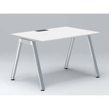 アフィーノ パーソナルデスク JVD-1208HWPN-PL 角型 アルミミラー脚 1200×800 ［天板：ホワイトW］