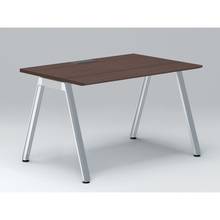 アフィーノ パーソナルデスク JVD-1208HWPN-PY 角型 アルミミラー脚 1200×800 ［天板：ブラックウォールナットD］