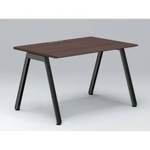 アフィーノ パーソナルデスク JVD-1208HWTN-TY 角型 アルミ塗装脚 1200×800 ［天板：ブラックウォールナットD］
