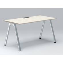 アフィーノ パーソナルデスク JVD-1407HWPN-PH 角型 アルミミラー脚 1400×700 ［天板：アッシュドパインL］