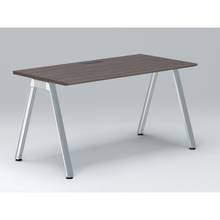 アフィーノ パーソナルデスク JVD-1407HWPN-PR 角型 アルミミラー脚 1400×700 ［天板：アッシュドオークD］