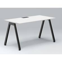 アフィーノ パーソナルデスク JVD-1407HWTN-TL 角型 アルミ塗装脚 1400×700 ［天板：ホワイトW］