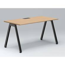 アフィーノ パーソナルデスク JVD-1407HWTN-TX 角型 アルミ塗装脚 1400×700 ［天板：ホワイトオークM］