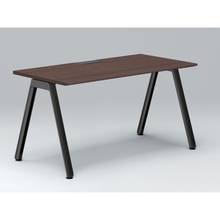 アフィーノ パーソナルデスク JVD-1407HWTN-TY 角型 アルミ塗装脚 1400×700 ［天板：ブラックウォールナットD］