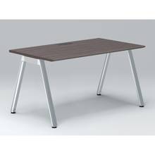 アフィーノ パーソナルデスク JVD-1408HWPN-PR 角型 アルミミラー脚 1400×800 ［天板：アッシュドオークD］