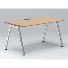 アフィーノ パーソナルデスク JVD-1408HWPN-PX 角型 アルミミラー脚 1400×800 ［天板：ホワイトオークM］