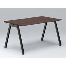 アフィーノ パーソナルデスク JVD-1408HWTN-TY 角型 アルミ塗装脚 1400×800 ［天板：ブラックウォールナットD］