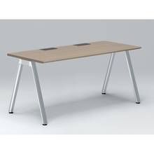 アフィーノ パーソナルデスク JVD-1607HWPN-PM 角型 アルミミラー脚 1600×700 ［天板：アッシュドオークM］