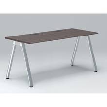 アフィーノ パーソナルデスク JVD-1607HWPN-PR 角型 アルミミラー脚 1600×700 ［天板：アッシュドオークD］