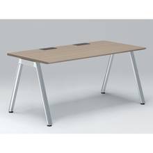 アフィーノ パーソナルデスク JVD-1608HWPN-PM 角型 アルミミラー脚 1600×800 ［天板：アッシュドオークM］