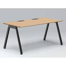 アフィーノ パーソナルデスク JVD-1608HWTN-TX 角型 アルミ塗装脚 1600×800 ［天板：ホワイトオークM］