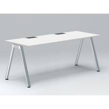 アフィーノ パーソナルデスク JVD-1807HWPN-PL 角型 アルミミラー脚 1800×700 ［天板：ホワイトW］