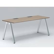 アフィーノ パーソナルデスク JVD-1807HWPN-PM 角型 アルミミラー脚 1800×700 ［天板：アッシュドオークM］