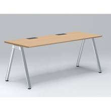 アフィーノ パーソナルデスク JVD-1807HWPN-PX 角型 アルミミラー脚 1800×700 ［天板：ホワイトオークM］