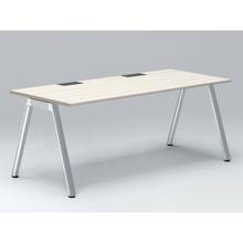 アフィーノ パーソナルデスク JVD-1808HWPN-PH 角型 アルミミラー脚 1800×800 ［天板：アッシュドパインL］