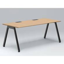 アフィーノ パーソナルデスク JVD-1808HWTN-TX 角型 アルミ塗装脚 1800×800 ［天板：ホワイトオークM］