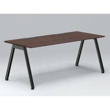 アフィーノ パーソナルデスク JVD-1808HWTN-TY 角型 アルミ塗装脚 1800×800 ［天板：ブラックウォールナットD］