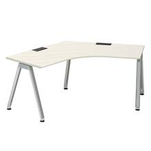 アフィーノ パーソナルデスク JVD-2277SWPN-PH 120度オペレーション  アルミミラー脚 ［天板：アッシュドパインL］