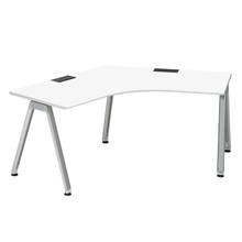 アフィーノ パーソナルデスク JVD-2277SWPN-PL 120度オペレーション  アルミミラー脚 ［天板：ホワイトW］