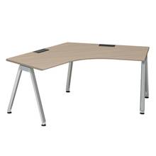 アフィーノ パーソナルデスク JVD-2277SWPN-PM 120度オペレーション  アルミミラー脚 ［天板：アッシュドオークM］