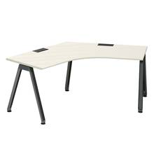 アフィーノ パーソナルデスク JVD-2277SWTN-TH 120度オペレーション  アルミ塗装脚 ［天板：アッシュドパインL］