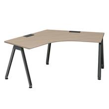 アフィーノ パーソナルデスク JVD-2277SWTN-TM 120度オペレーション  アルミ塗装脚 ［天板：アッシュドオークM］