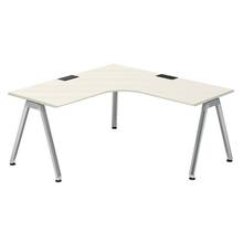 アフィーノ パーソナルデスク JVD-6677KWPN-PH 90度オペレーション(7/7)  アルミミラー脚 ［天板：アッシュドパインL］