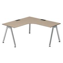 アフィーノ パーソナルデスク JVD-6677KWPN-PM 90度オペレーション(7/7)  アルミミラー脚 ［天板：アッシュドオークM］