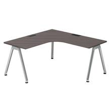 アフィーノ パーソナルデスク JVD-6677KWPN-PR 90度オペレーション(7/7)  アルミミラー脚 ［天板：アッシュドオークD］