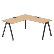 アフィーノ パーソナルデスク JVD-6677KWTN-TX 90度オペレーション(7/7)  アルミ塗装脚 ［天板：ホワイトオークM］