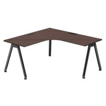 アフィーノ パーソナルデスク JVD-6677KWTN-TY 90度オペレーション(7/7)  アルミ塗装脚 ［天板：ブラックウォールナットD］