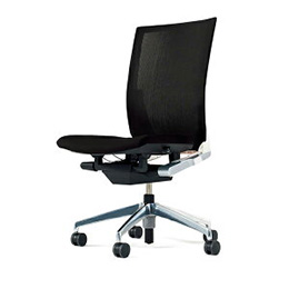 ヴェントチェア （ Vento chair ） KE-860JA-ZWT1T5 ストライプレイヤーファブリック （ランバーサポート付）/肘なし/アルミ脚（アルミミラー） ［ZW×T5_グレーT］