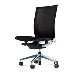 ヴェントチェア （ Vento chair ） KE-830JA-ZWT1T5 ストライプレイヤーファブリック （ランバーサポートなし）/肘なし/アルミ脚（アルミミラー） ［ZW×T5_グレーT］
