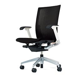 ヴェントチェア （ Vento chair ） KE-867JA-ZLT1T5 ストライプレイヤーファブリック （ランバーサポート付）/可動肘付/アルミ脚（シルバーメタリック） ［ZL×T5_グレーT］