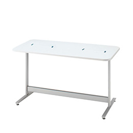 メディワークテーブル 角型/配線対応天板タイプ W160×D80cm ［W9×W9/ホワイトW］