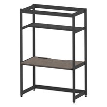 コモンファニチャー　CUC-127GKH3-TN　シェルフデスク 棚付タイプ 単体 木目天板　W1200×D700×H1800［ブラック×ノルディックバーチ］