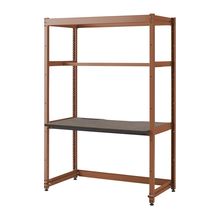 コモンファニチャー　CUC-127GKHN-RN　シェルフデスク 棚なしタイプ 単体 木目天板　W1200×D700×H1800［オレンジ×ノルディックバーチ］