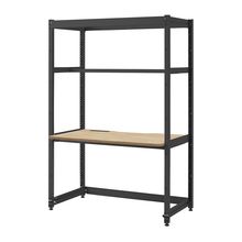 コモンファニチャー　CUC-127GKHN-TD　シェルフデスク 棚なしタイプ 単体 木目天板　W1200×D700×H1800［ブラック×オークライト］