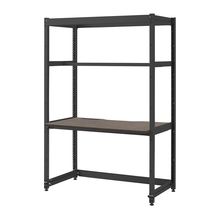 コモンファニチャー　CUC-127GKHN-TN　シェルフデスク 棚なしタイプ 単体 木目天板　W1200×D700×H1800［ブラック×ノルディックバーチ］